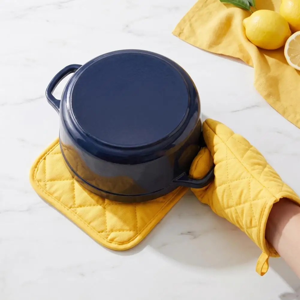 Non Slip Pot Holders Quilted Fabric Potholders 4pcs Oven Mitts Pot Holders Set Heat Resistant Cotton Kitchen Gloves Quilted