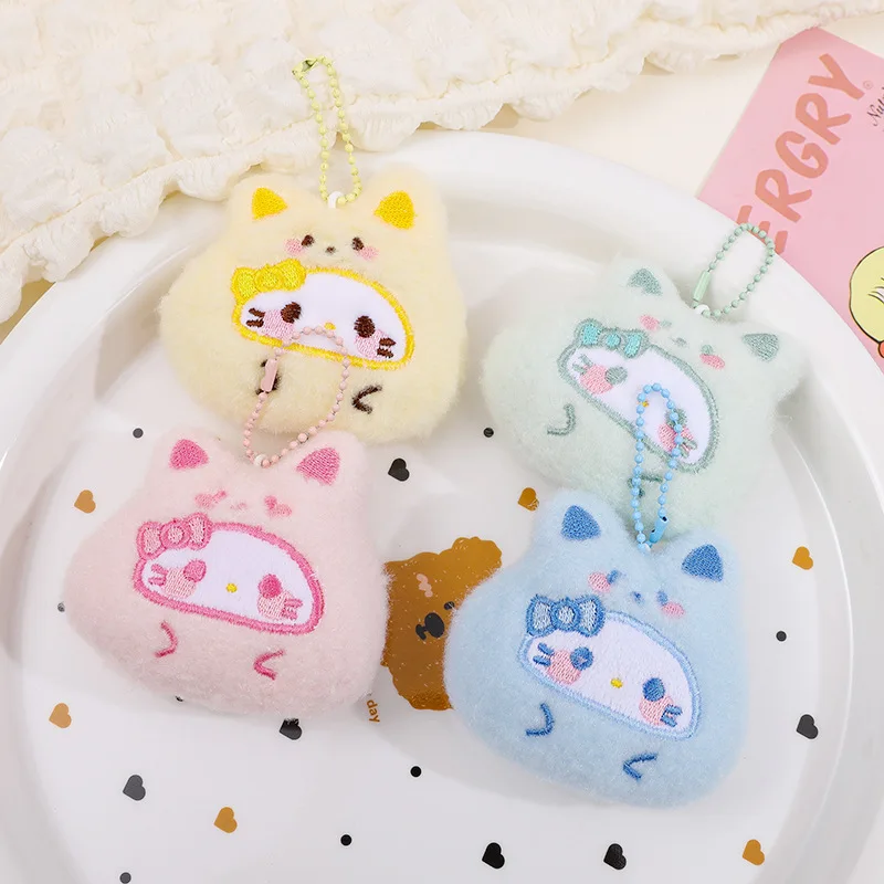 

8cm/3.15in Plush Keychain Hello Kitty Kawaii Pendant Cute Stuff Backpack Cotton Doll Anime Peripherals Collectible Girl Toy Gift