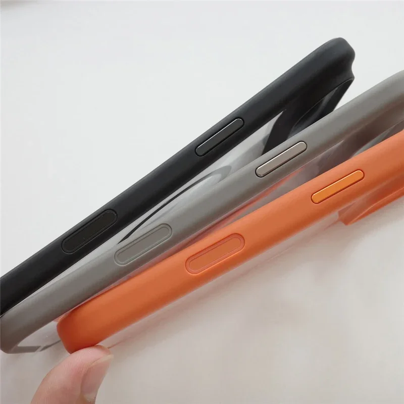 حافظة Magsafe شفافة مزودة بزر كاميرا تعمل باللمس AI لهاتف آيفون 17Pro 17 Pro Max 17 غطاء مدرع صلب للشحن اللاسلكي الشفاف