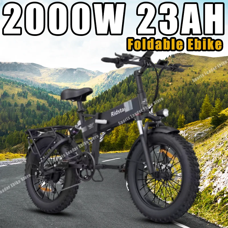 Ebike Mountain 48V23AH 2000W Powerful Dual motor Snow Electric Bicycle 20*4.0Inch Fat Tire FoldableCity  Communing Electric Bike