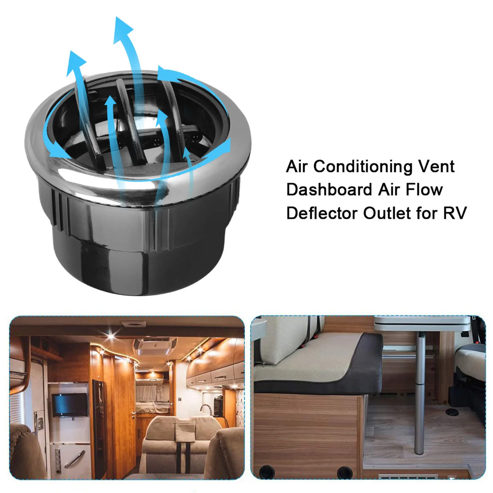 80 مللي متر سيارة تنفيس لوحة القيادة أ/ج تكييف الهواء تنفيس منحرف العالمي مقبض نوع دوران منفذ الهواء تنفيس لقافلة التخييم