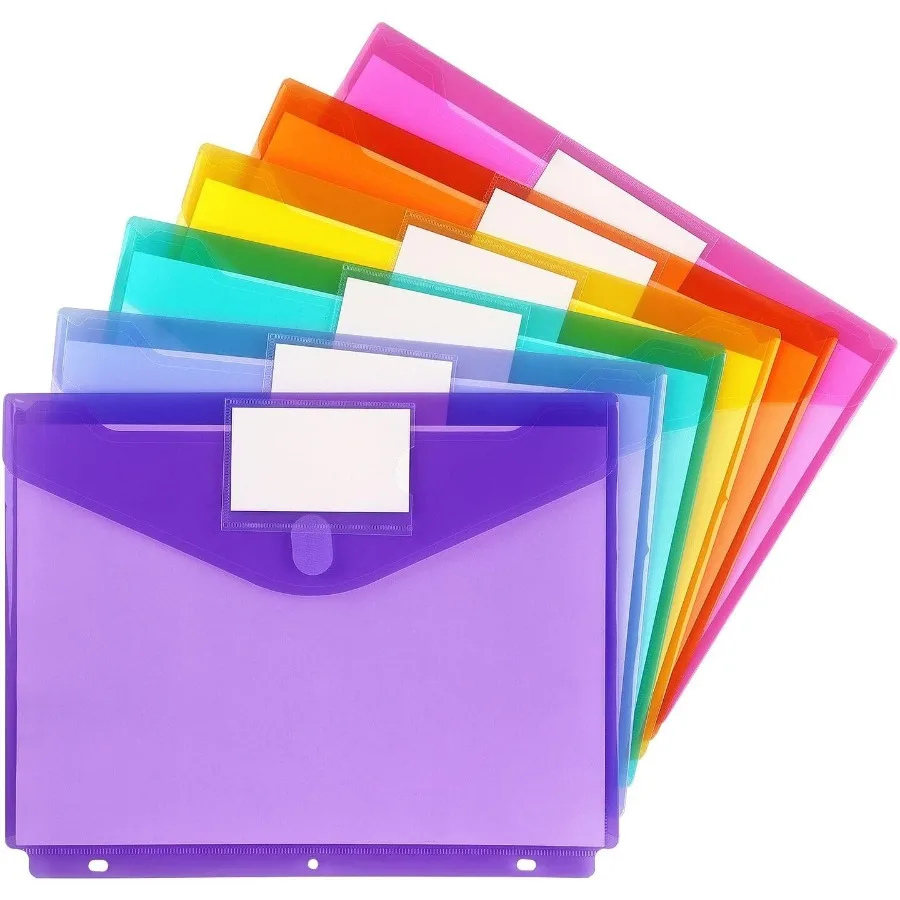 

6-пакетные карманные пластиковые папки с этикеткой, органайзер для переплета, разделители для переплета с карманами, размер букв, разные цвета