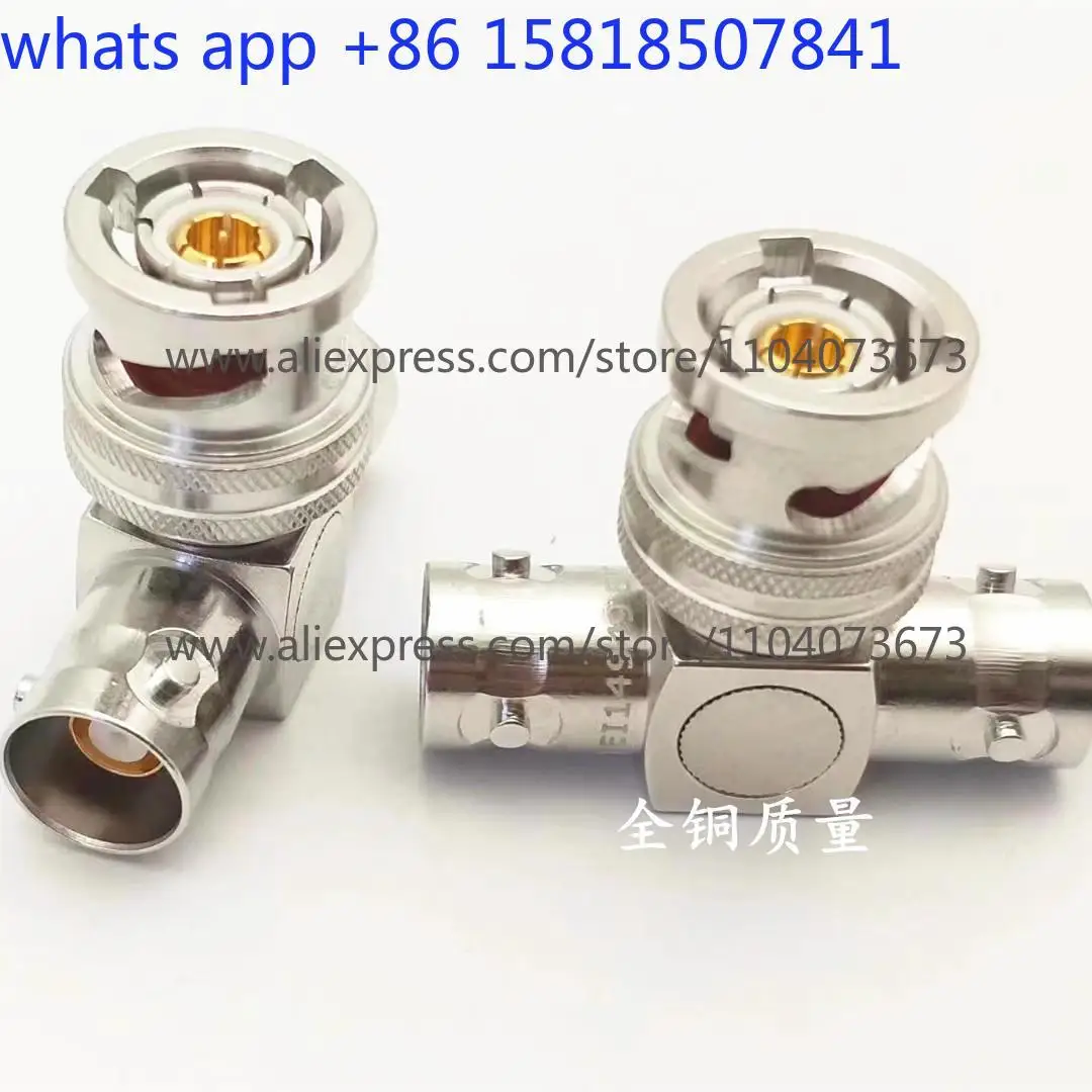 محول BNC T رأس واحد ذكر إلى اثنين أنثى TRB-JKK موصل RF محوري ثلاثي 1553B مشبك ثلاثي #4