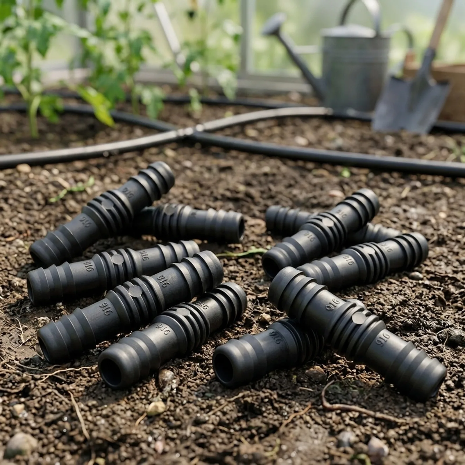 10 Pieces Straight Connectors for Garden Hose Pipe 16PE Suitable for Connecting Drip Irrigation Microtube Hose