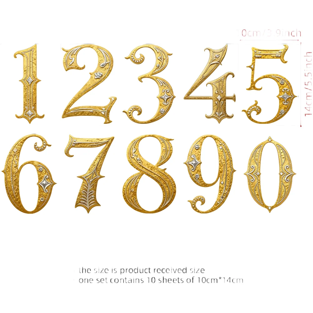 Flexible Design Wall Decor Solutions Gold Number Stickers Number Wall Decals Wall Decals Removable Peel-off Anti-static