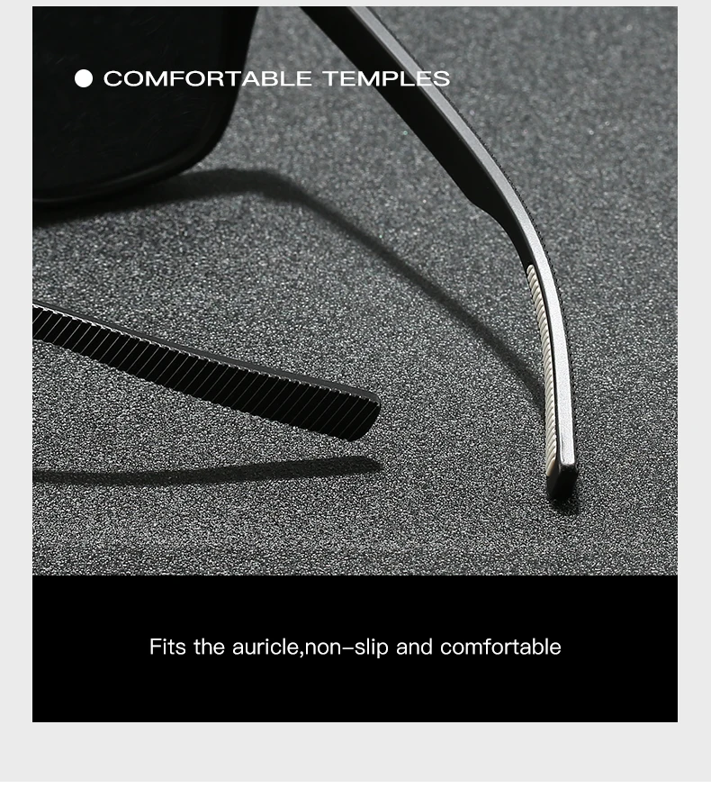 Karos Driving Polarisierte Sonnenbrille UV400-Schutz Winddichte Brille für Männer und Frauen Eckige Fahrradbrille mit Etui YZ2013 – Detail 8