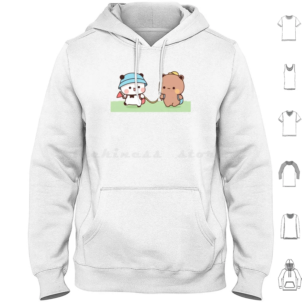 Bear And Panda Bubu Dudu Balloon Hoodie Cotton Long Sleeve Bear And Panda Bubu Dudu Balloon Love Cute Panda Bear Bubu