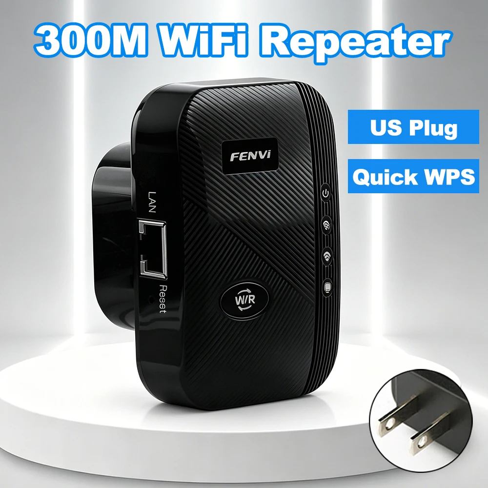 FENVI 300M Wireless WiFi Repeater Amplifier 2.4GHz Network Extender WiFi Signal Long Range Booster