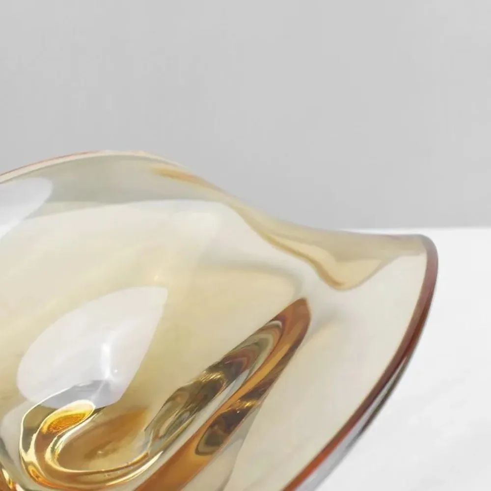 Irregular Geometric Glass Bowls Fruit Platter Trays Desktop Storage Containers Household Ornaments Transparent Tray Ornaments