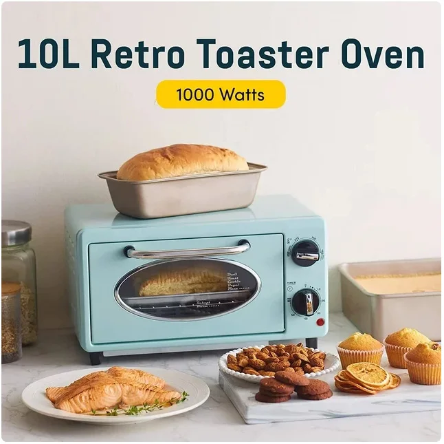 ETO147M New Collection Retro 2-Slice Toaster Oven, Mint