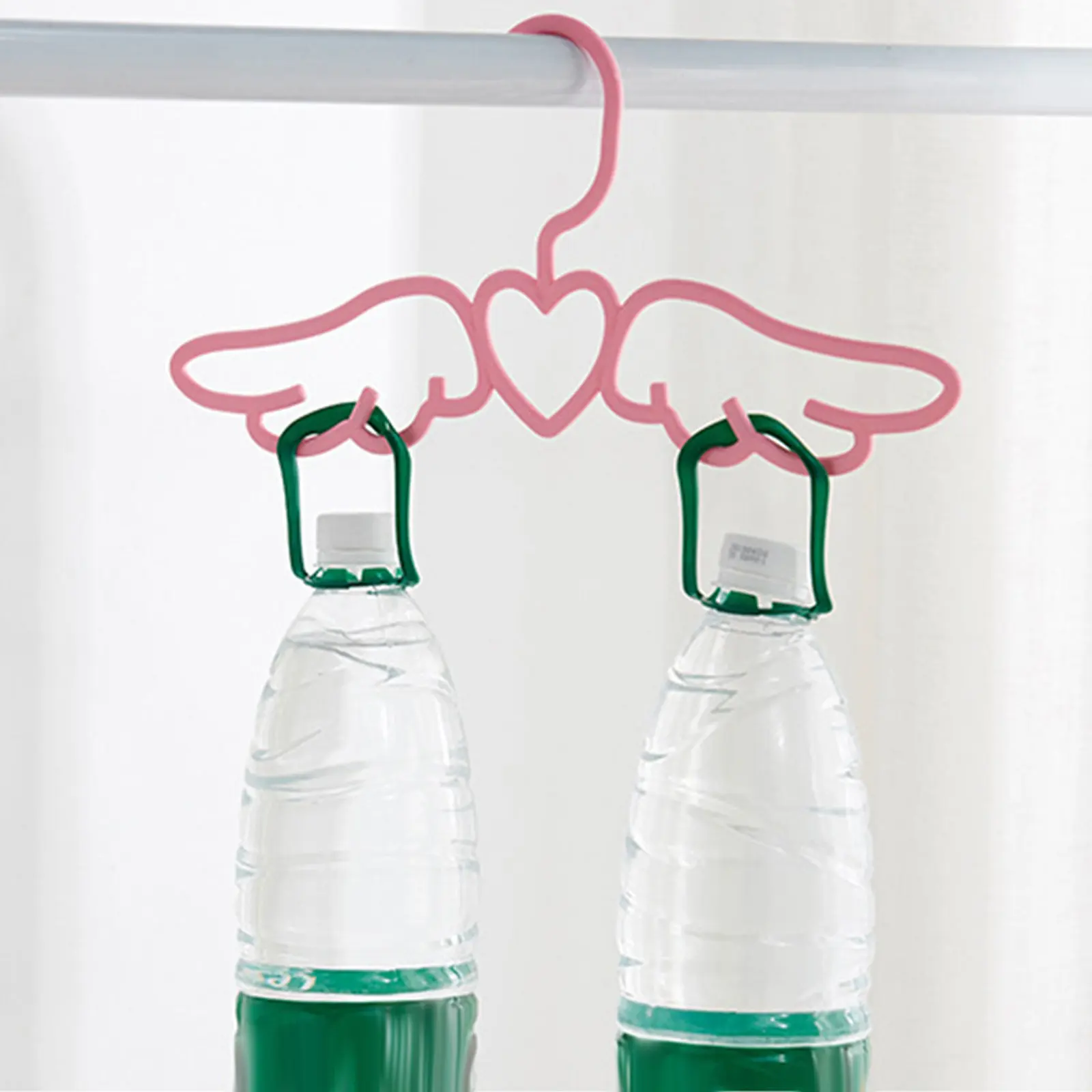 Pink Kids Style Wing Shape Plastic Hanger Scarf Tie Rack Space Saving Non Slip Sturdy Closet Organizer Multifunction Clothes