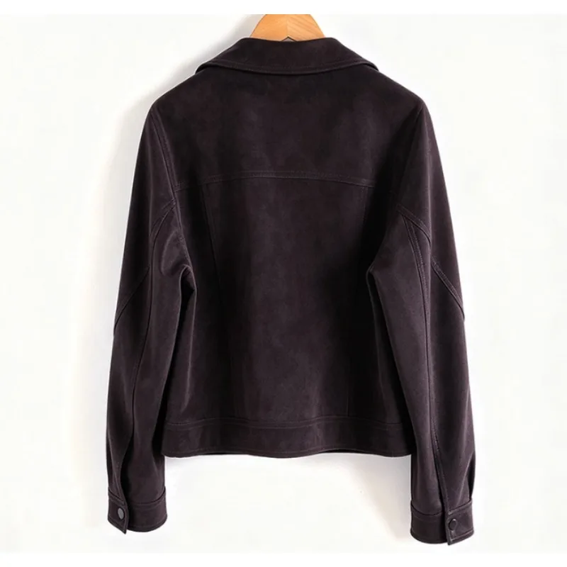 Form-fitting Motorcycle Leather Jacket Is A New Autumn Fashion Versatile Leather Coat for Women Exuding. This Retro Lapel Short.
