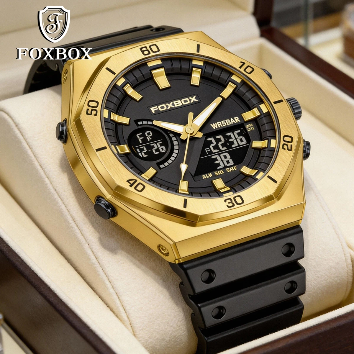 

Новые роскошные деловые часы FOXBOX, водонепроницаемые, светящиеся, кварцевые, с силиконовым ремешком, мужские спортивные часы, стильные часы для мужчин