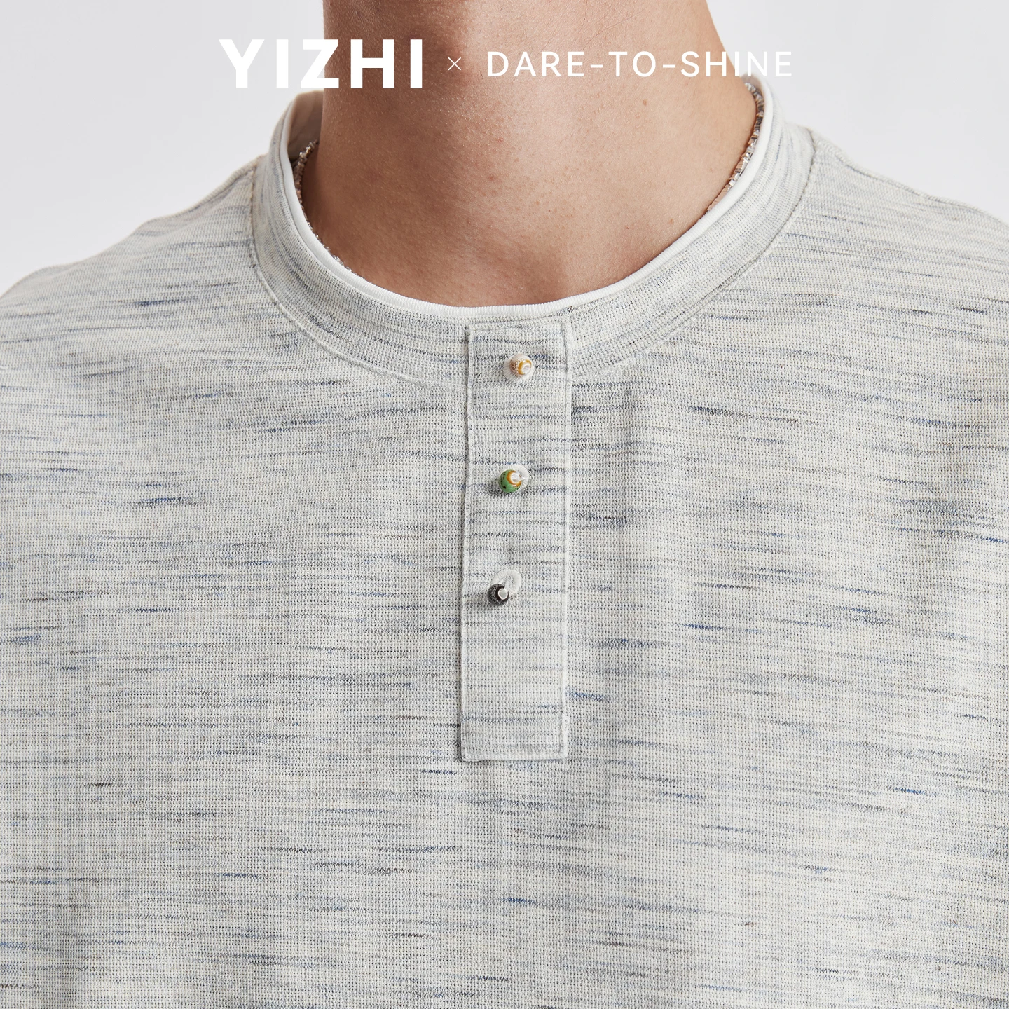 Men Lyocell Heather Yarn Henley Neck Short Sleeve T-Shirt 2026 Summer Fake Two Piece Loose Casual Mature Style Mens Top