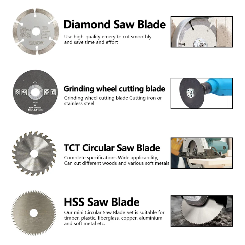 XCAN 5pcs Mini Circular Saw Blade Set 85x10/15mm Wood Cutting Disc for Multi-function Power Tool Woodworking Saw Blade