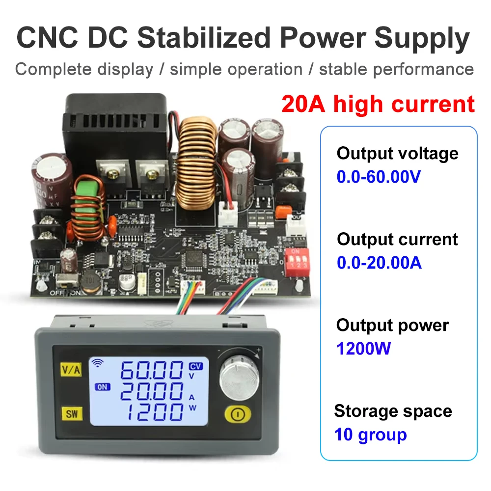 XY6020L CNC Adjustable Direct Current Stabilized Voltage Power Supply Base Plate Constant Voltage and Current Step-down Module