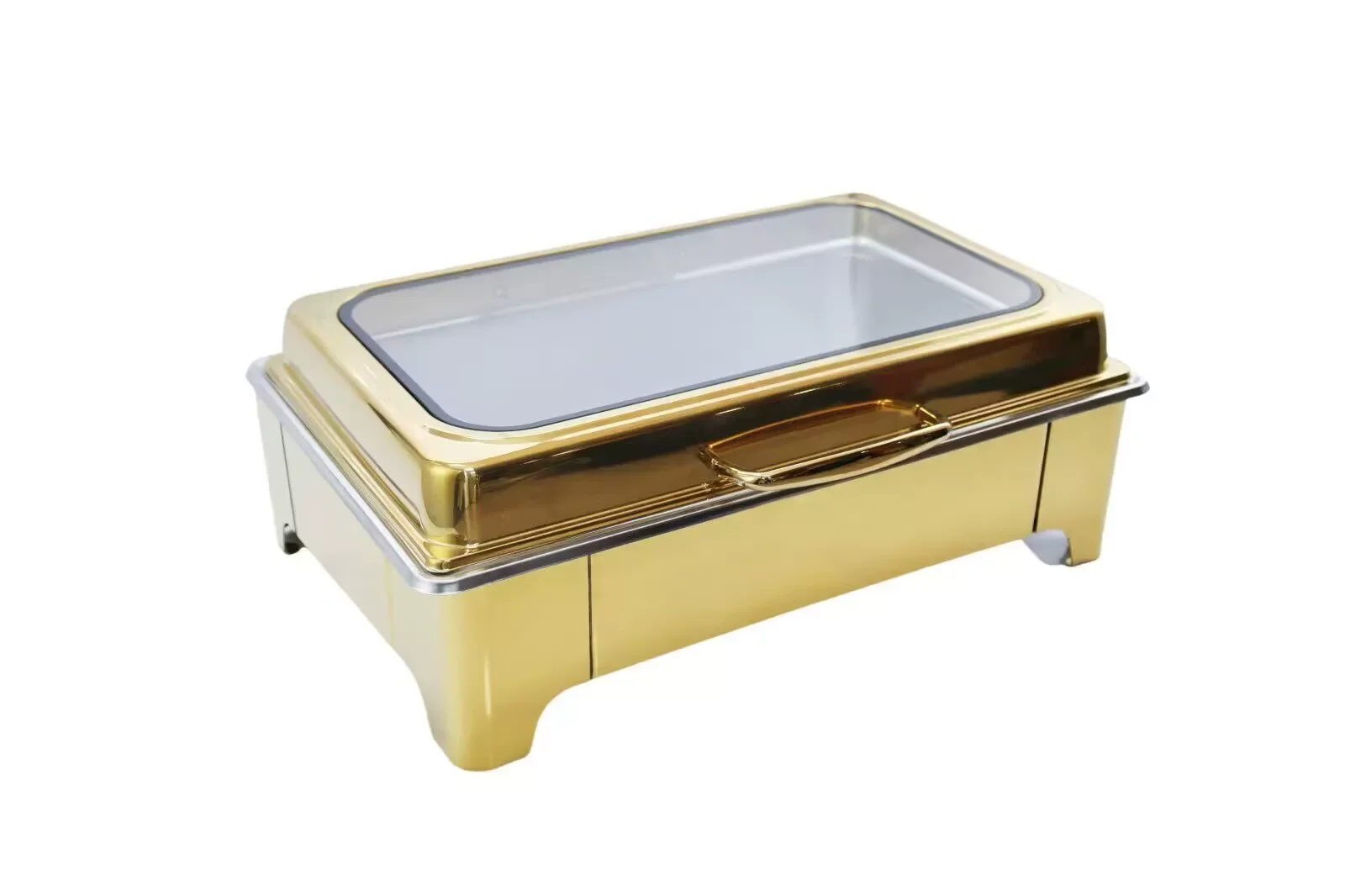 9L Golden Stainless Steel Chafing Dish Set Luxury Buffet Food Warmer Heating Hot Pot For Restaurant Banquet Party Catering