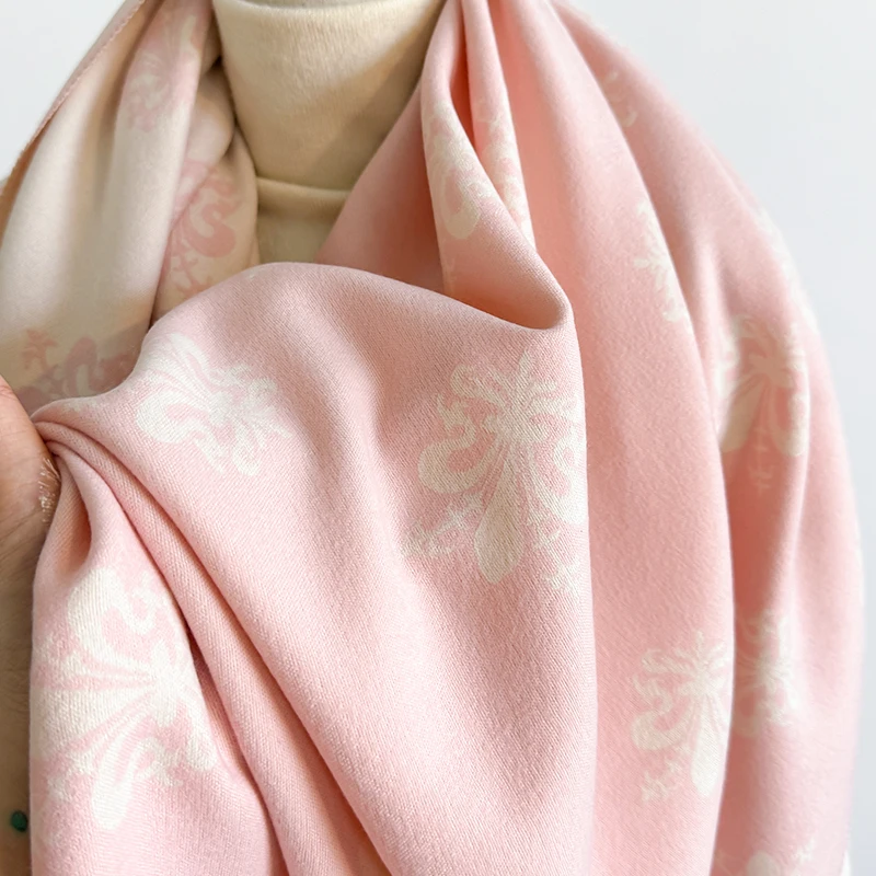 Luxuriöser, dicker, warmer Pashmina-Wickelschal aus Kaschmirimitat für Damen im Winter mit Stern-Jacquard-Design für Freizeitkleidung – Detail 15