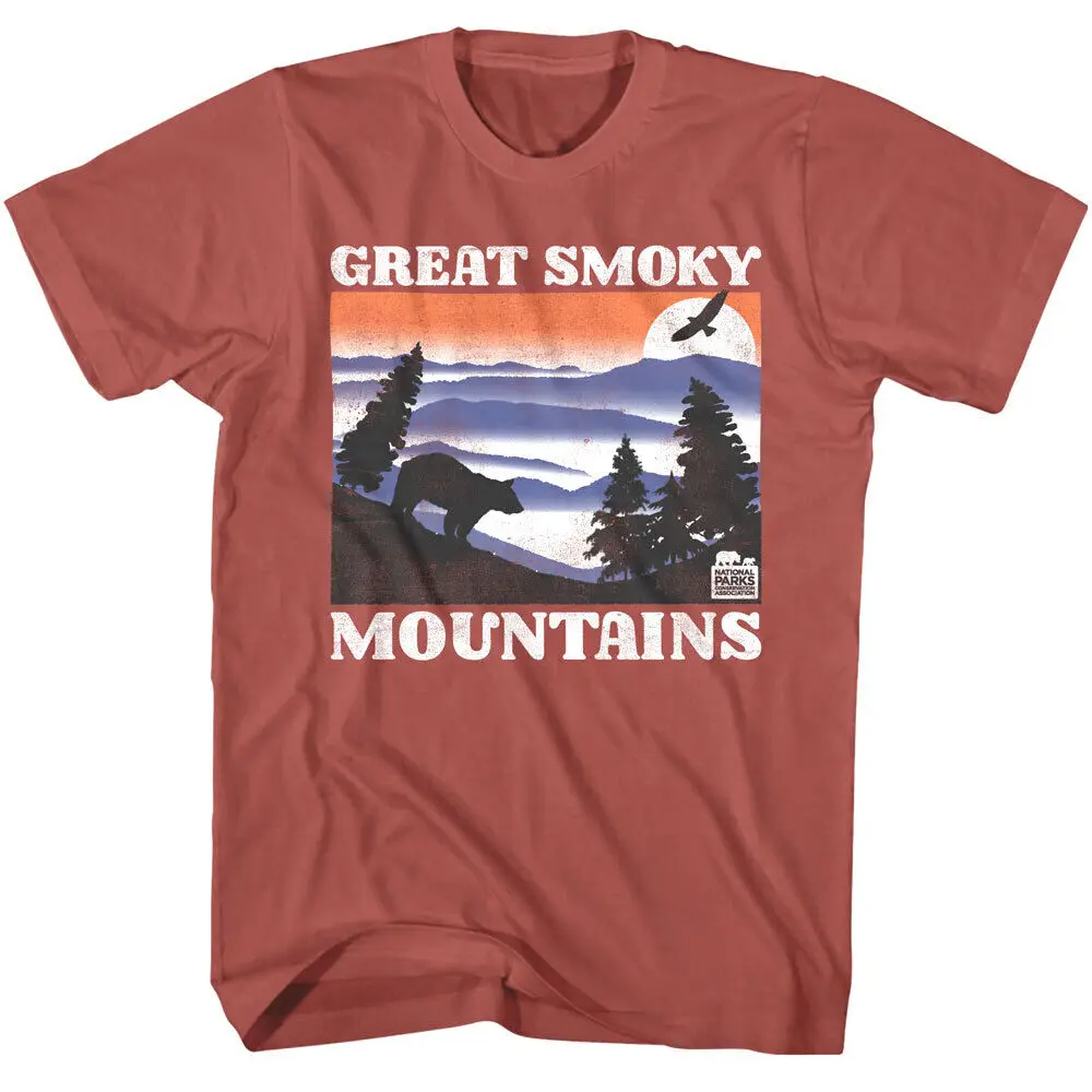 Great Smoky Mountains Mist Sunset Men'S Earth T Shirt Bear Eagle National Park