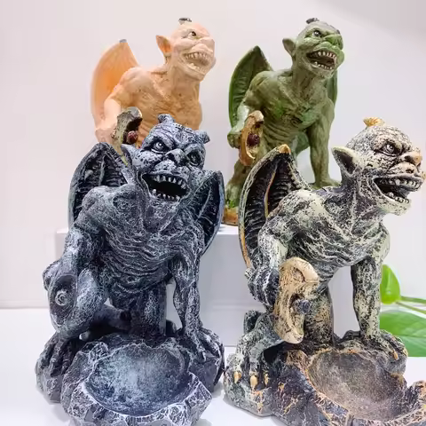 Gargoyle Resin Craft Stone Monster Ball Holder Crystal Ball Mineral Specimen Stand Decorative Ornament Gift