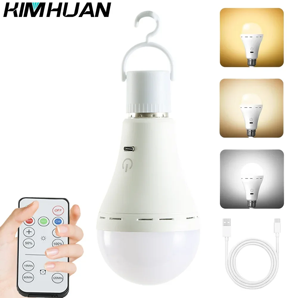 Outdoor Camping LED Emergency Light Operated White Light Bulb Battery Light Rechargeable Stay Lights Up When Power Failure New