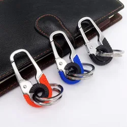 Car Keychain Hook Stainless Steel Buckle Outdoor Carabiner Climbing Tool Double Ring Fishing Key Ring Accessories for Men Gift