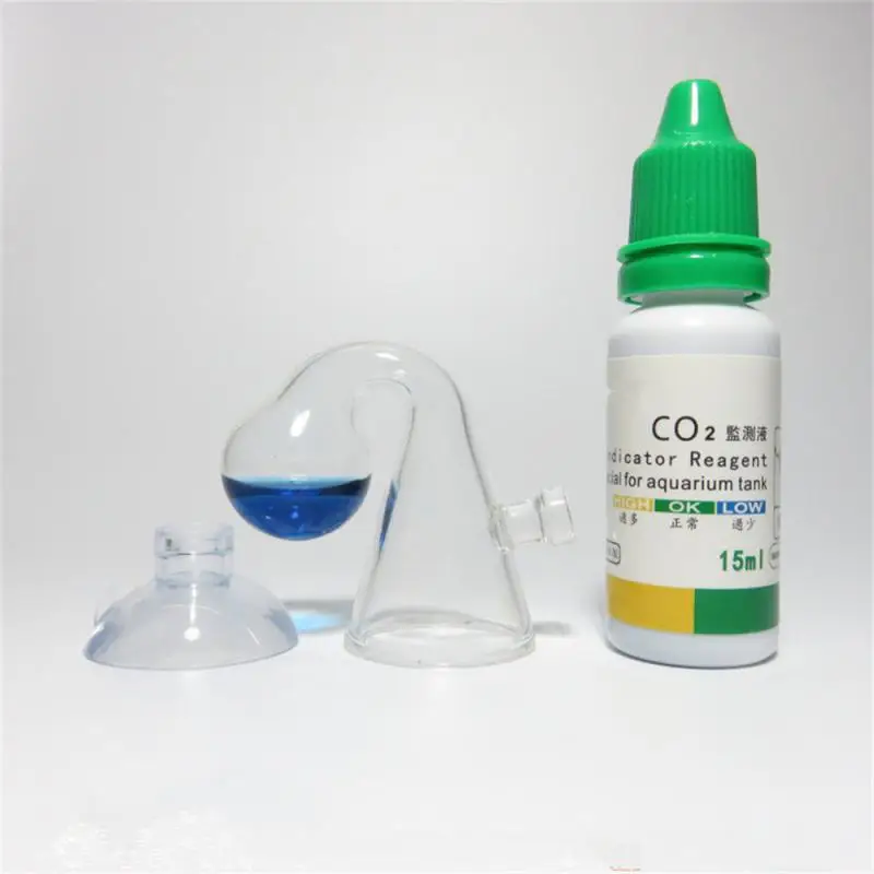 CO2 Drop Checker For Fish Tank Aquatic Planted Tank PH Test Diffuse Glass Aquarium Hang On CO2 Monitor Sensor Detector Indicator