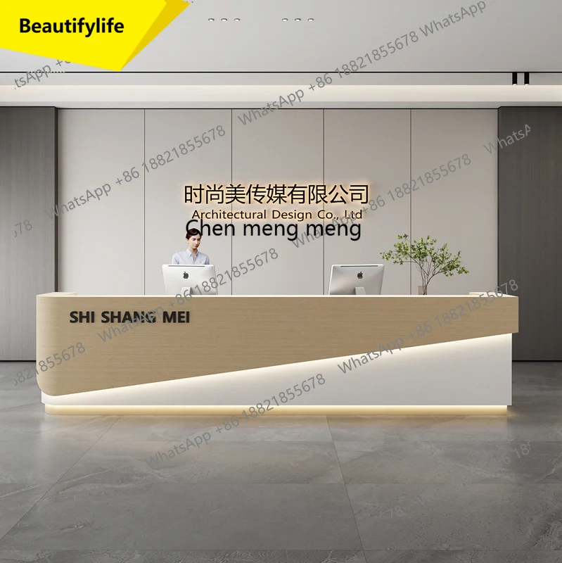X188 Simple and modern hotel lobby, service desk, front desk, reception desk, sales department, welcome counter, beauty salon, b