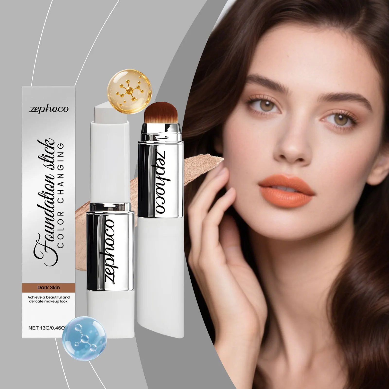 Zestaw korektorów i podkładek w sztyfcie zmieniających kolor - lekki, matowy wykończenie, naturalny, bezszwowy, przyjazny dla skóry, przenośny zestaw podkładek