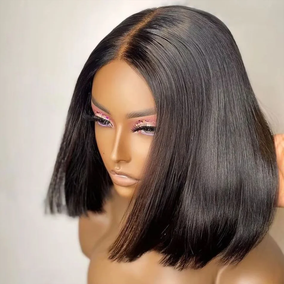 

Bone Straight Bob Wig 13x4 Lace Frontal Wig HD Transparent Lace Pre Plucked Human Hair Brazilian Hair Wig For Women