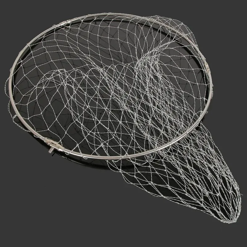 40cm 50cm Fishing Net Folding Fishing Brail Landing Net Ultra Light Titanium Alloy Deepening catching Net  Tool Accessorie