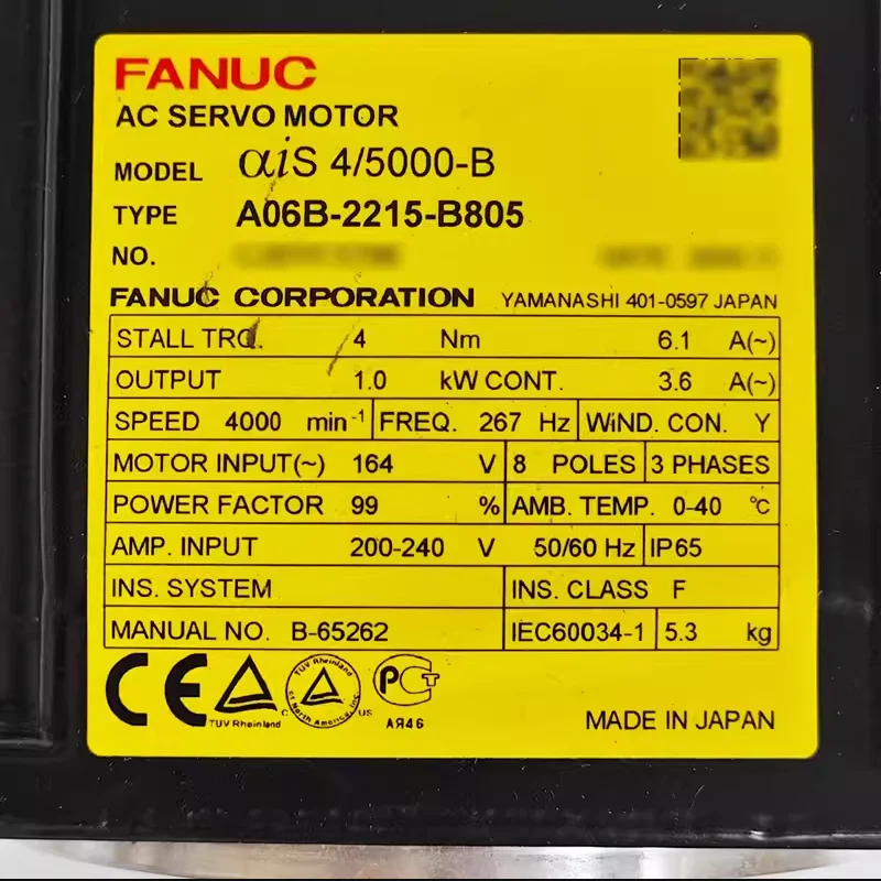 

A06B-0215-B805 New Fanuc Motor IN STOCK Fast ship