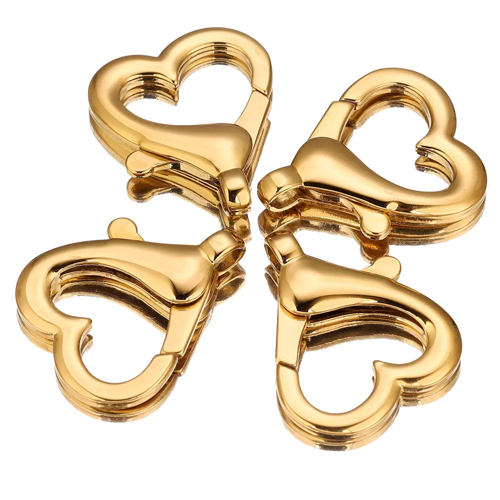 2pcs 316L Stainless Steel Big Heart Buckle Lobster Clasps Hooks Connectors for Keychain DIY Jewelery Making Materials Supplies image 4