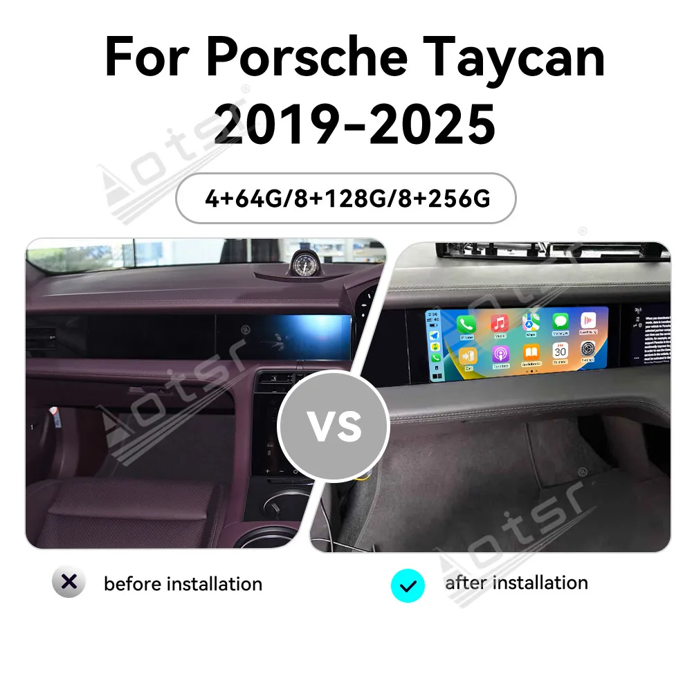 

Car Co-pilot Screen Car Radio Carplay Android 15 For Porsche Taycan 2019-2025 Passenger Entertainment Multimedia Video Player