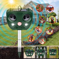 PIR Motion Sensor Solar Animal Repeller Ultrasonic Frighten Repellent Deterrent Outdoor Garden Dog Cat Bird Mice Trap Devices