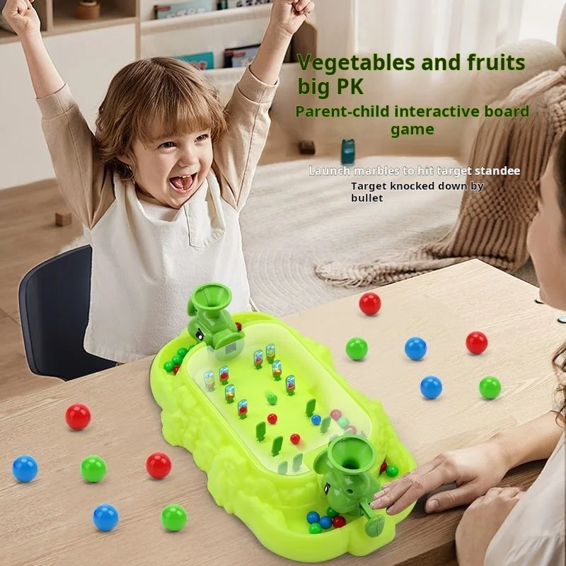 آلة الكرة والدبابيس الخضار للأطفال، لعبة معركة لاعبين، لعبة تفاعلية بين الوالدين والطفل كهدية عيد ميلاد للحفلات العائلية #3