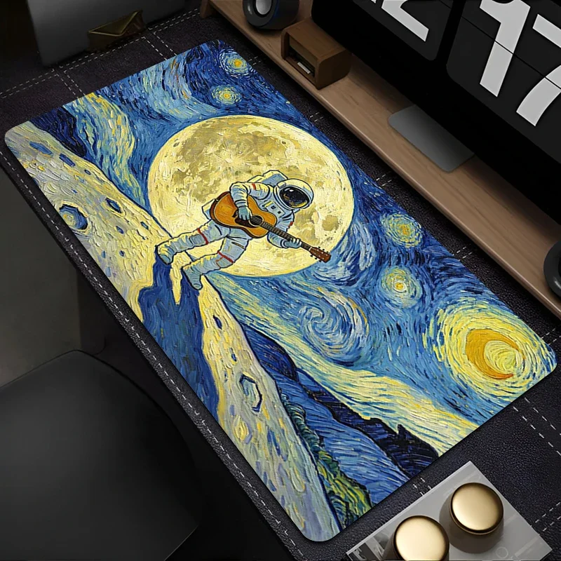 CIFBUY Astronaut Galaxy Moon Space Large Gaming Mousepad Extended Non Slip Keyboard Desk Mat