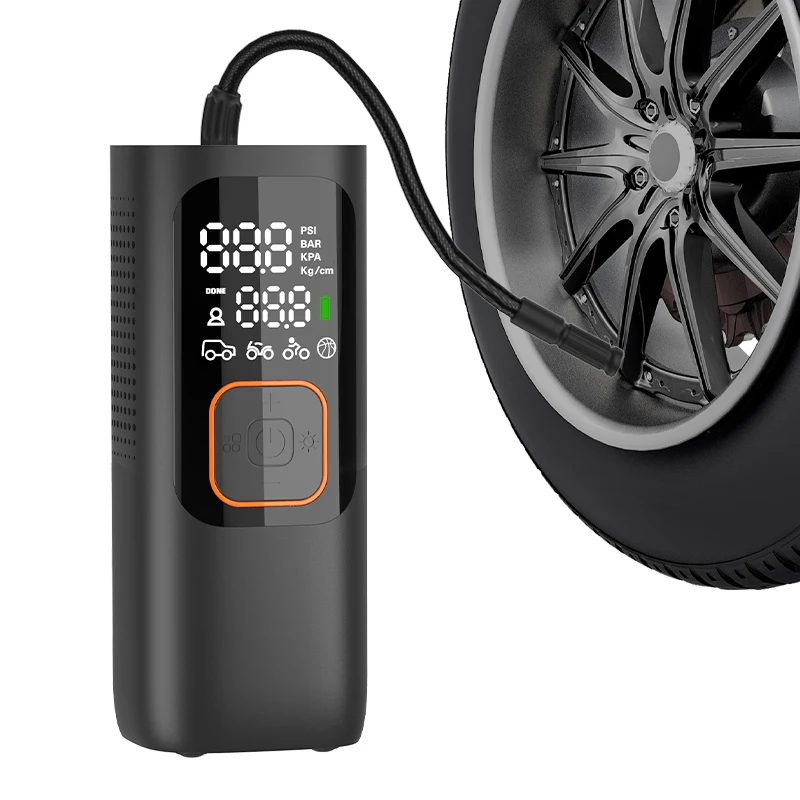 

Hot Sale Portable 12V Wireless Electric Air Compressor Pump ABS Multi-Function Digital Cordless Car Tire Inflator For Cars