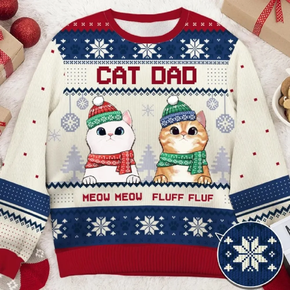 جديد الخريف الشتاء القبيح عيد الميلاد البلوز مضحك 3D القط الكلب البلوزات المطبوعة أزياء للجنسين طويلة الأكمام حزب قمم #5