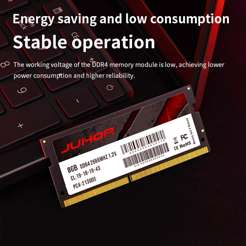 JUHOR كمبيوتر محمول رام DDR4 8GB 16GB 2666MHz 3200MHz DDR3 8GB 1600MHz 1.35V 1.2V ذاكرة الوصول العشوائي للكمبيوتر المحمول