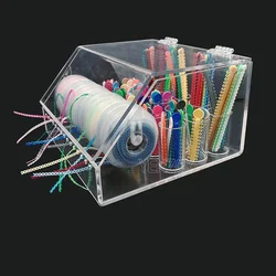 Dental Storage Box for Ligature Tie and Ultra Power Chain 2 In 1 Acrylic Organizer 15 Holes
