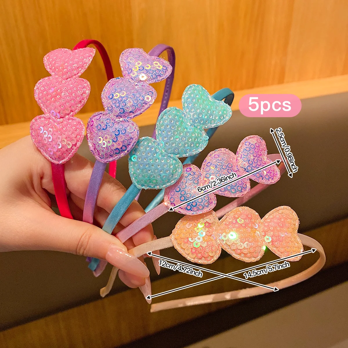 5 Love Hair Hoops Sweet Wind Cute Hair Clips Suitable for Daily Use Hair Accessories