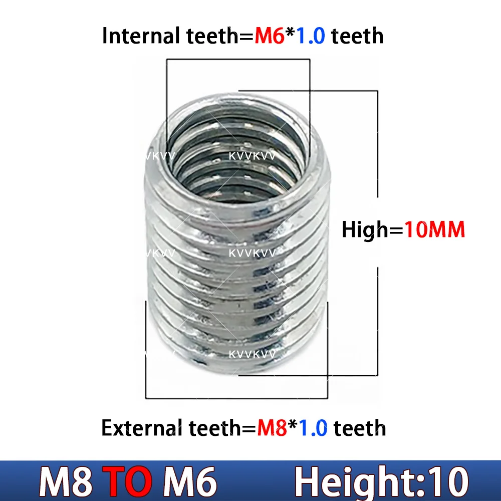 304 Stainless Steel Inside Outside Thread Adapter M4 M6 M8 M10 M12 M14 M16 Screw Sheath Thread Insert Sleeve Conversion Nuts