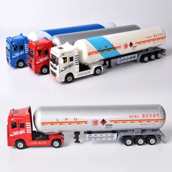 High Simulation 1:60 Alloy Trailer Tanker Model,Transportation Engineering Vehicle Toys,Sliding Transporter,Children's Toy Gifts