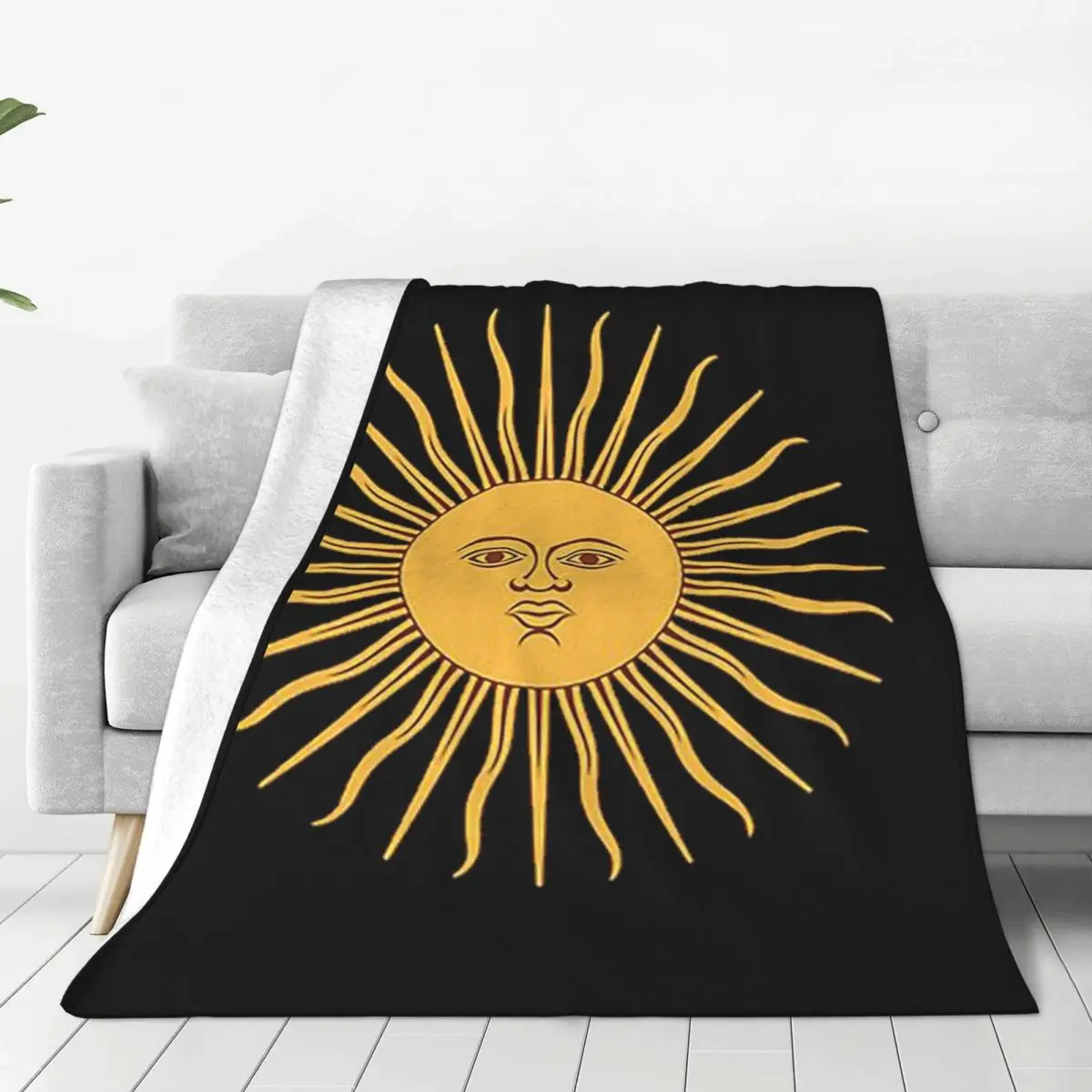 Sun Of May Flag Of Argentina Blanket Soft Warm Flannel Throw Blanket Cover for Bed Living room Picnic Travel Home Couch