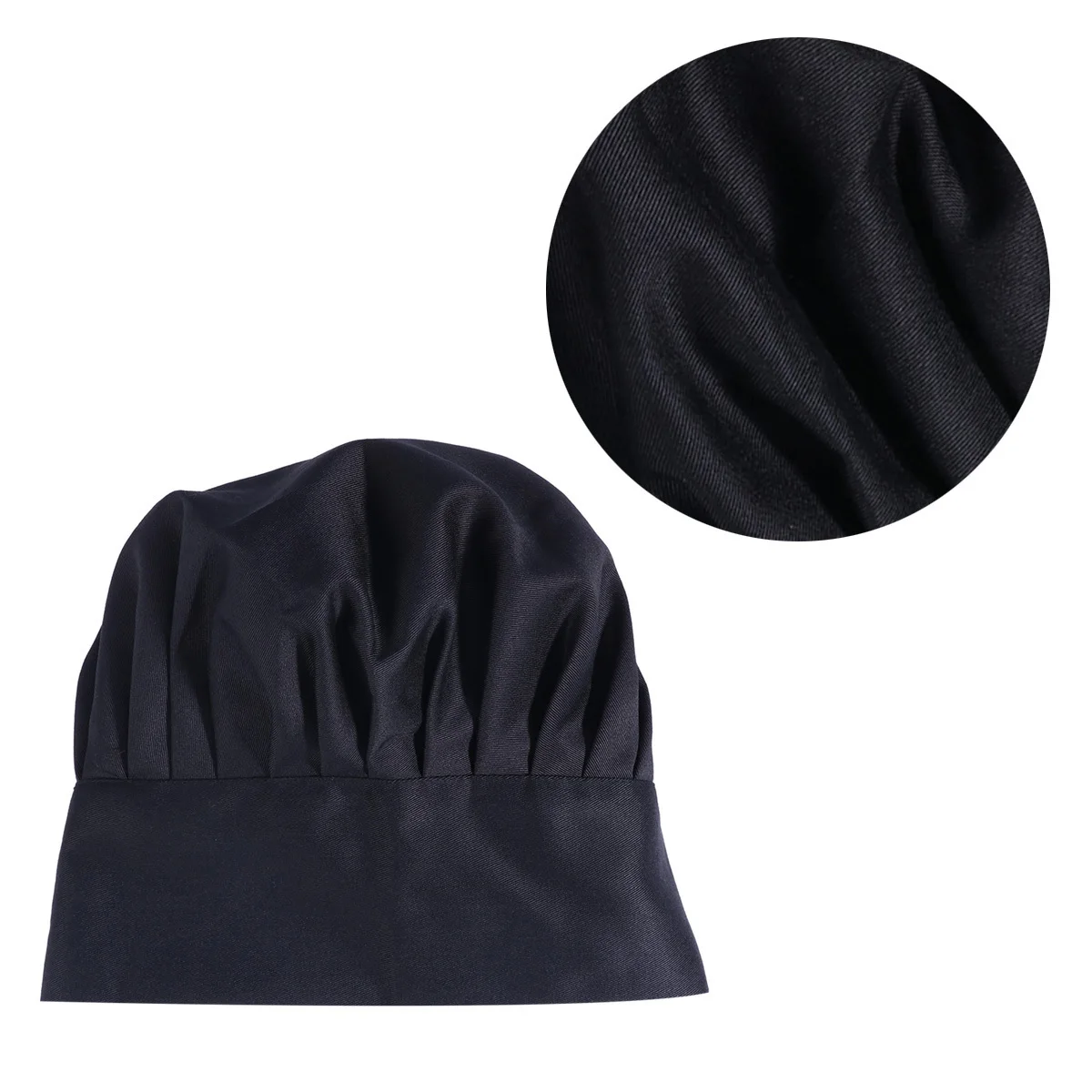 Topi Koki Gaya Jamur Hitam Campuran Katun Poliester Nyaman Dapat Digunakan Kembali Topi Masak Restoran Dapur Untuk Pria Wanita Kafe