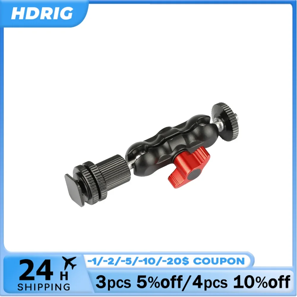 HDRIG 1/4 "-20 Bóng Đầu Nối Dài Cánh Tay Với Giày Ốp Cho Camera Màn Hình/Đèn Pin