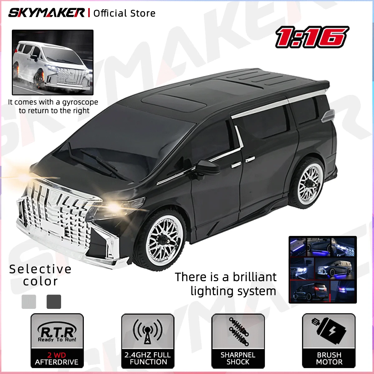 MN68 1:16 Scale RC Drift Car Simulation Model 4WD High-Speed Remote Control Racing Drift Vehicle for Children Gift