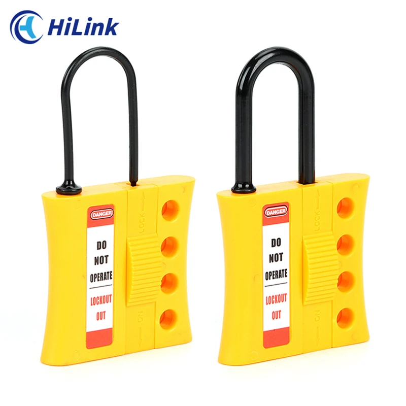 

Lock Out Electric Power Isolation,4 Padlock Holes Explosion-proof Nylon Lockout Hasp With 3mm Or 6mm Non-conductive Shackle