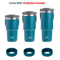 Tyeso 900ml 1200ml Tumbler with Coaster Coffee Cup Stainless Steel Vacuum Thermal Insulated Iced Mug Large Capacity 20 30 40 oz
